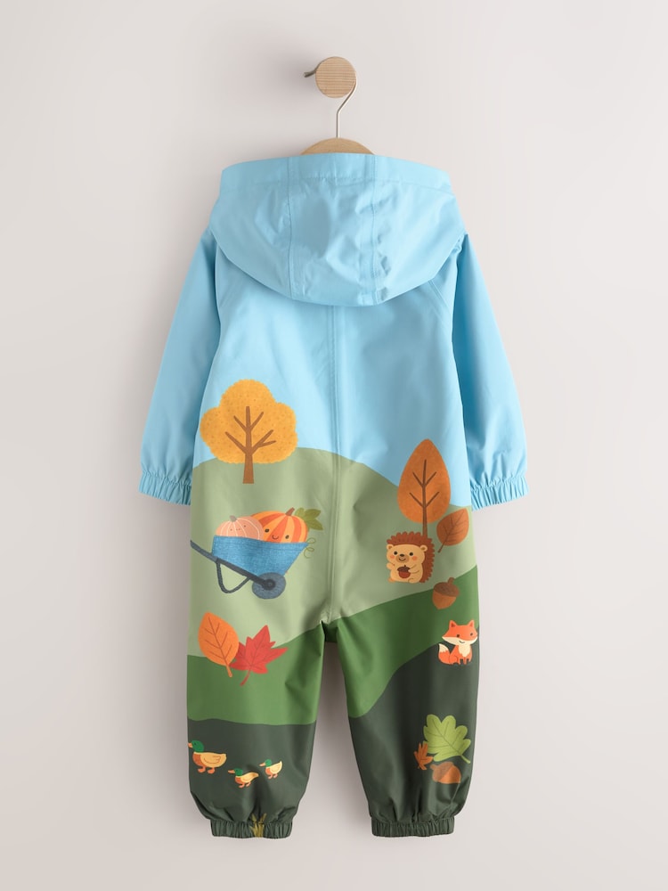 Farm Scene Waterproof Fleece Lined Puddlesuit (3mths-7yrs) - Image 2 of 4 Farm Scene Waterproof Fleece Lined Puddlesuit (3mths-7yrs) - Image 2 of 4