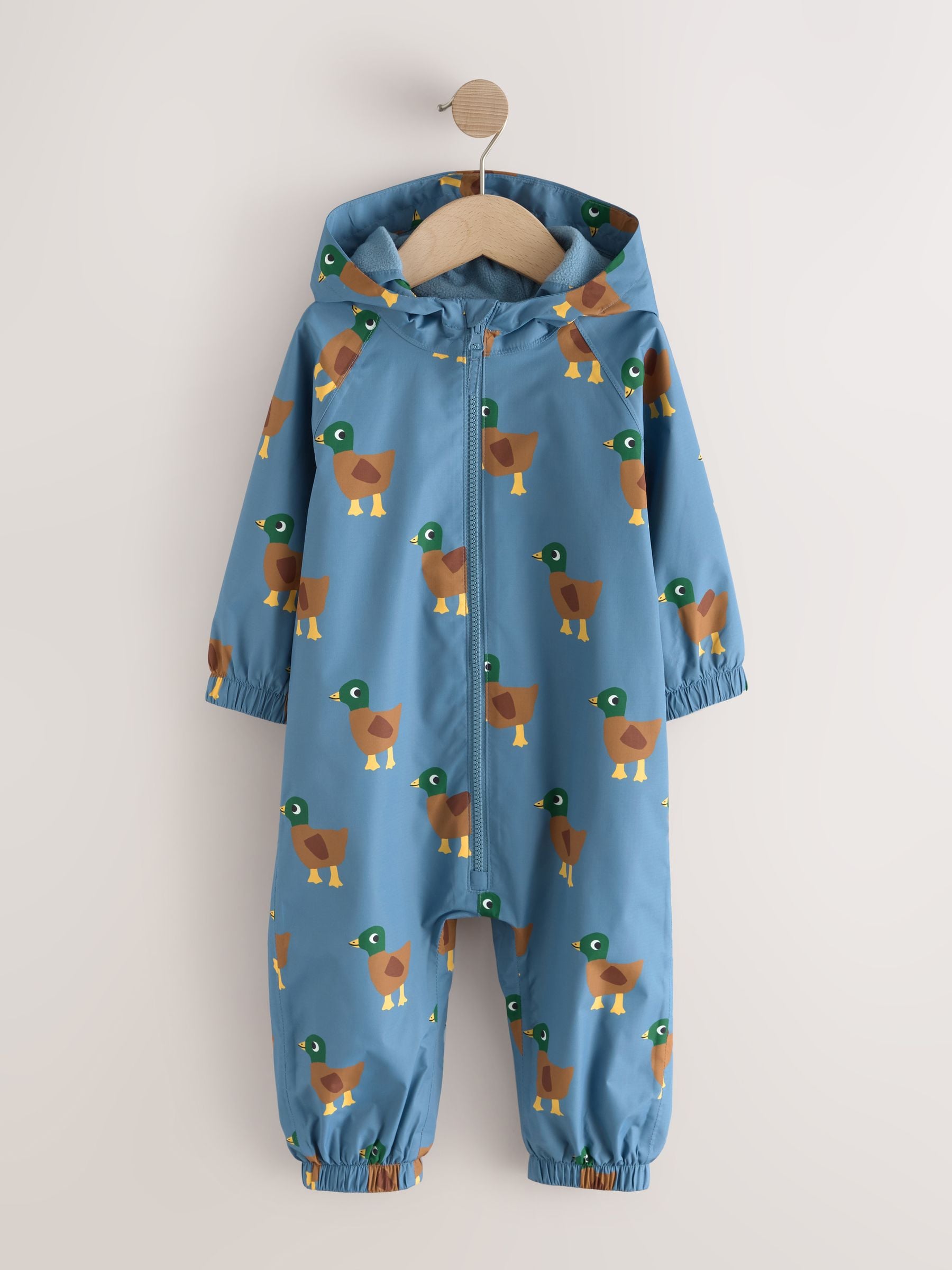 Buy Blue Duck Print Waterproof Fleece Lined Puddlesuit (3mths-7yrs