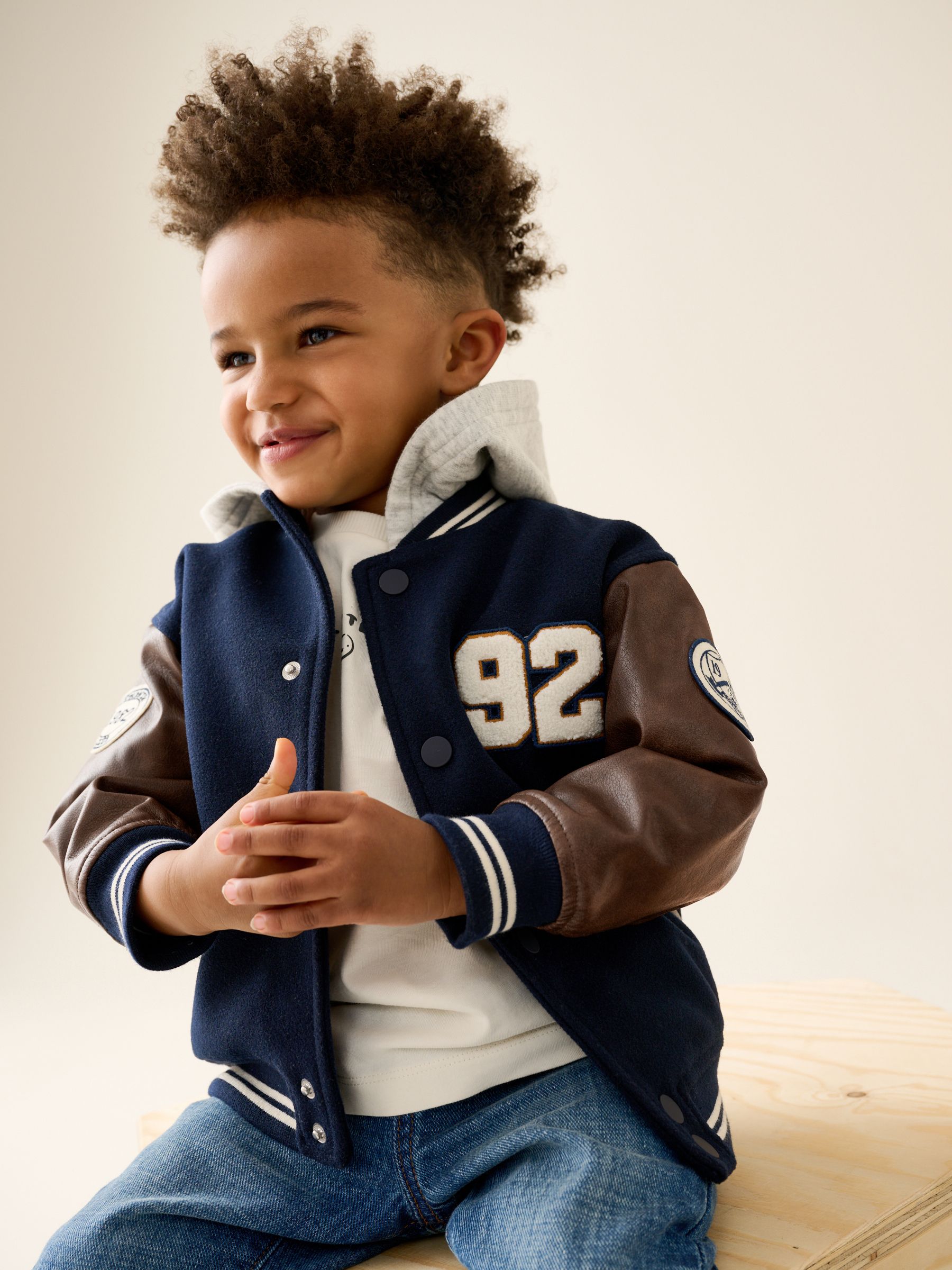 ジャケット・アウター everyone varsity jacket *no patch NAVY L Buy Navy Varsity Jacket (3mths-7yrs) from Next USA