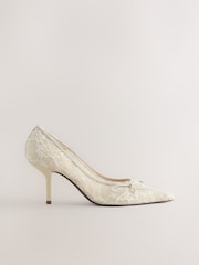 White Forever Comfort Lace Bow Court Heels - Image 1 of 5