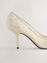 White Forever Comfort Lace Bow Court Heels - Image 3 of 5