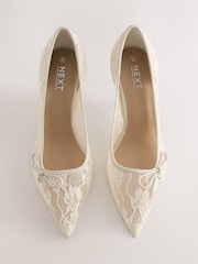 White Forever Comfort® Lace Bow Court Heels - Image 7 of 10