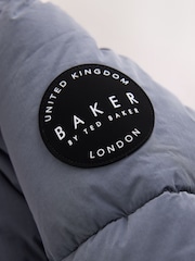 Baker by Ted Baker Blue Shower Resistant Midlength Padded Coat - Image 14 of 16