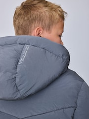 Baker by Ted Baker Blue Shower Resistant Midlength Padded Coat - Image 4 of 16