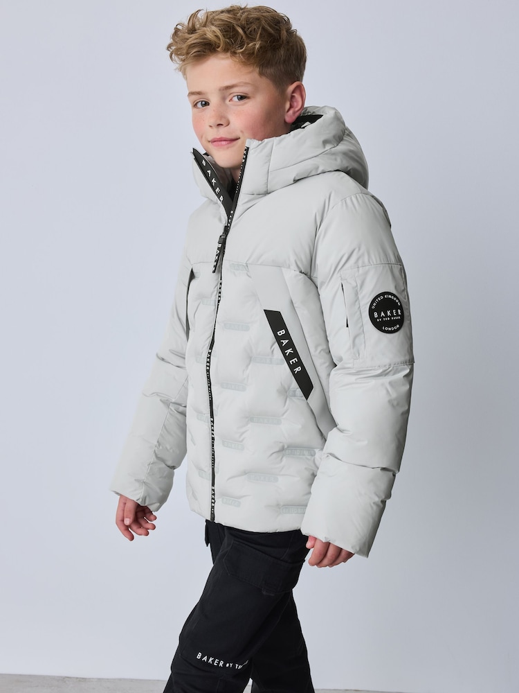Baker by Ted Baker Grey Shower Resistant Heatseal Coat - Image 1 of 19 Baker by Ted Baker Grey Shower Resistant Heatseal Coat - Image 1 of 19