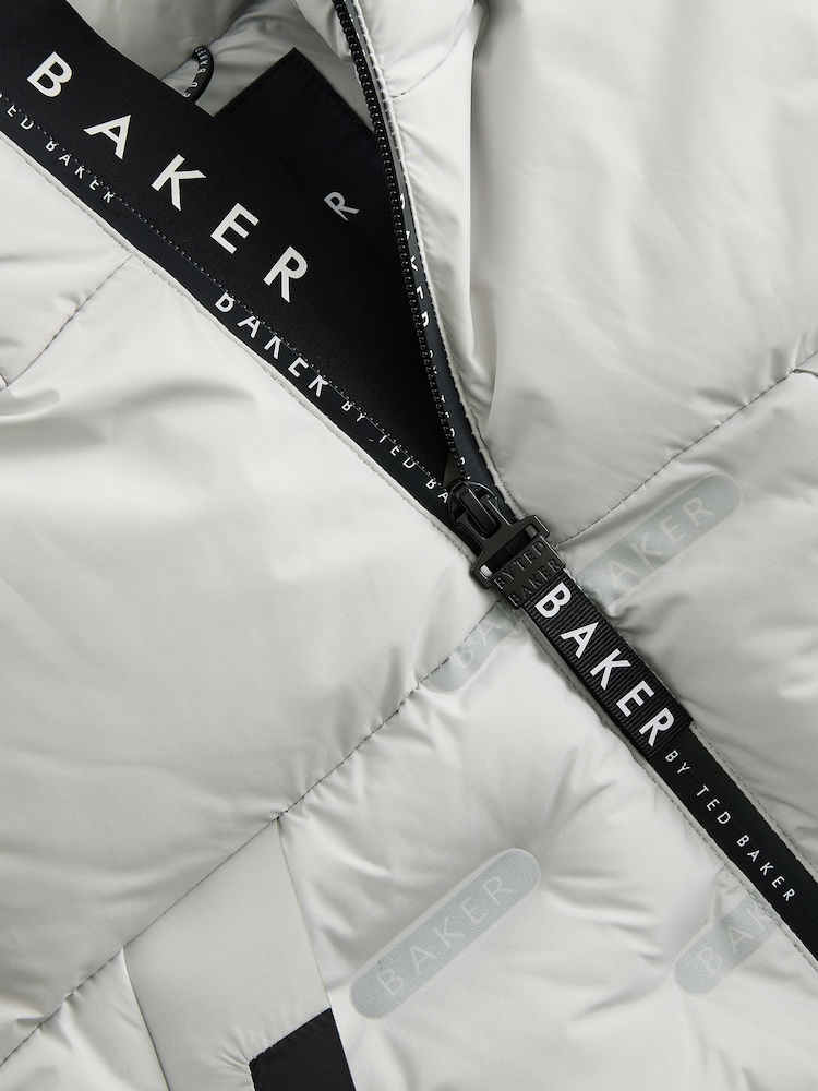 Baker by Ted Baker Grey Shower Resistant Heatseal Coat - Image 19 of 19 Baker by Ted Baker Grey Shower Resistant Heatseal Coat - Image 19 of 19