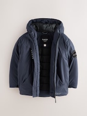 Baker by Ted Baker Navy Shower Resistant Coat - Image 10 of 20