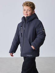 Baker by Ted Baker Navy Shower Resistant Coat - Image 2 of 20