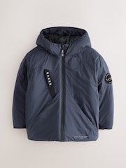 Baker by Ted Baker Navy Shower Resistant Coat - Image 9 of 20
