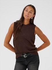 KAlizza Slipover Chocolate Brown blend Top - Image 1 of 6