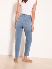 Lipsy Mid Wash Blue Petite Straight Crop Leg Jeans - Image 4 of 4