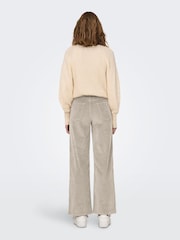 ONLY Cream High Waist Wide Leg Corduroy Trousers - Image 2 of 4
