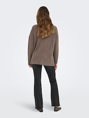 ONLY Brown Knitted High Neck Jumper - Image 4 of 7