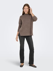 ONLY Brown Knitted High Neck Jumper - Image 5 of 7