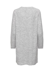 ONLY Grey Long Sleeve Round Neck Knitted Dress - Image 6 of 6