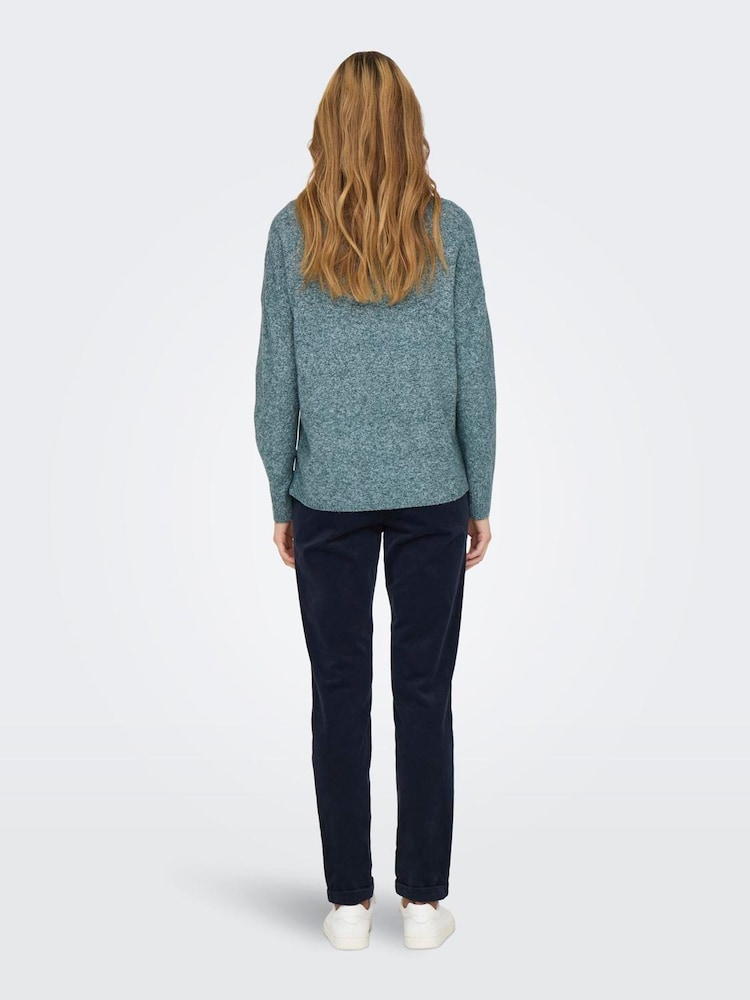 ONLY Blue Cosy V-Neck Knitted Jumper - Image 2 of 6 ONLY Blue Cosy V-Neck Knitted Jumper - Image 2 of 6