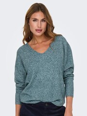 ONLY Blue Cosy V-Neck Knitted Jumper - Image 4 of 6