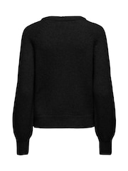 ONLY Black Button Detail Round Neck Knitted Jumper - Image 5 of 5