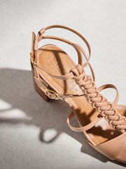 Kamel - N. Premium Plait Block Heel Sandaler - Bild 10 av 10