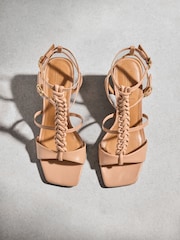 Kamel - N. Premium Plait Block Heel Sandaler - Bild 5 av 10