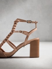 Kamel - N. Premium Plait Block Heel Sandaler - Bild 9 av 10