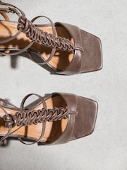 Choklad Brun - N. Premium Plait Block Heel Sandaler - Bild 10 av 12