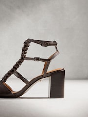 Choklad Brun - N. Premium Plait Block Heel Sandaler - Bild 11 av 12