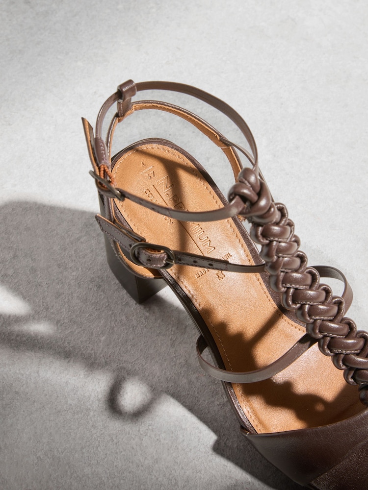 Choklad Brun - N. Premium Plait Block Heel Sandaler - Bild 12 av 12