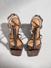 Choklad Brun - N. Premium Plait Block Heel Sandaler - Bild 7 av 12