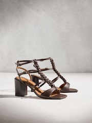 Choklad Brun - N. Premium Plait Block Heel Sandaler - Bild 8 av 12