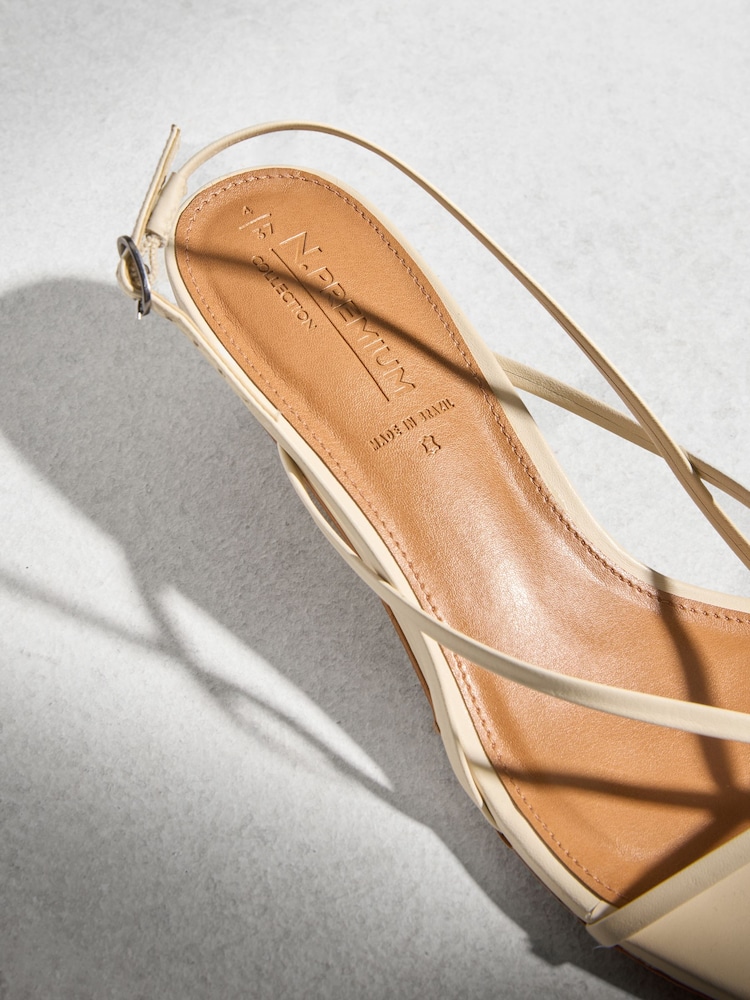 White N.Premium Leather Low Strappy Sandal - Image 10 of 10