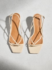 White N.Premium Leather Low Strappy Sandal - Image 7 of 10