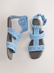 Blue Forever Comfort® Raffia Gladiators Sandals - Image 1 of 11
