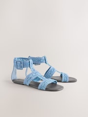 Blue Forever Comfort® Raffia Gladiators Sandals - Image 6 of 11