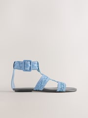 Blue Forever Comfort® Raffia Gladiators Sandals - Image 8 of 11