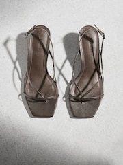 Καφετί της σοκολάτας - N.Premium Leather Low Strappy Sandal - Εικόνα 6 από 11