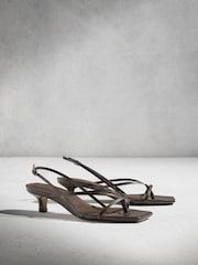 Καφετί της σοκολάτας - N.Premium Leather Low Strappy Sandal - Εικόνα 7 από 11
