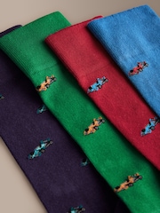 Red/Green/Blue Signature Patterm Socks 4 Pack - Image 2 of 7