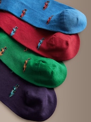 Red/Green/Blue Signature Patterm Socks 4 Pack - Image 3 of 7
