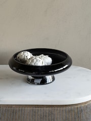 Libra Interiors Black Monthly Promo Noir Glass Bowl 26cm - Image 1 of 5