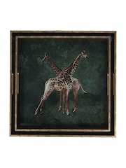 Libra Interiors Green Giraffe Decorative Set of 2 Nesting Trays - Image 2 of 6
