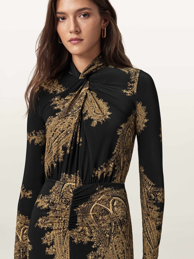 AllSaints Black Mina Dress - Image 2 of 6 AllSaints Black Mina Dress - Image 2 of 6