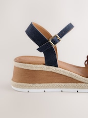 Navy Standard Fit Forever Comfort® Leather Lasercut Wedges - Image 3 of 5
