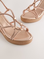 Rose Gold Forever Comfort® Jewelled Wedges - Image 9 of 9