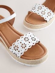White Standard Fit Forever Comfort® Leather Lasercut Wedges - Image 6 of 8