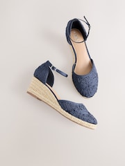 Navy Forever Comfort® Closed Toe Swirl Wedge - Image 10 of 10