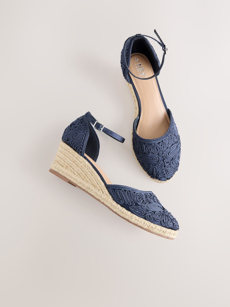 Navy Forever Comfort® Closed Toe Swirl Wedge - Image 10 of 10