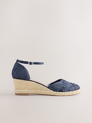 Navy Forever Comfort® Closed Toe Swirl Wedge - Image 6 of 10
