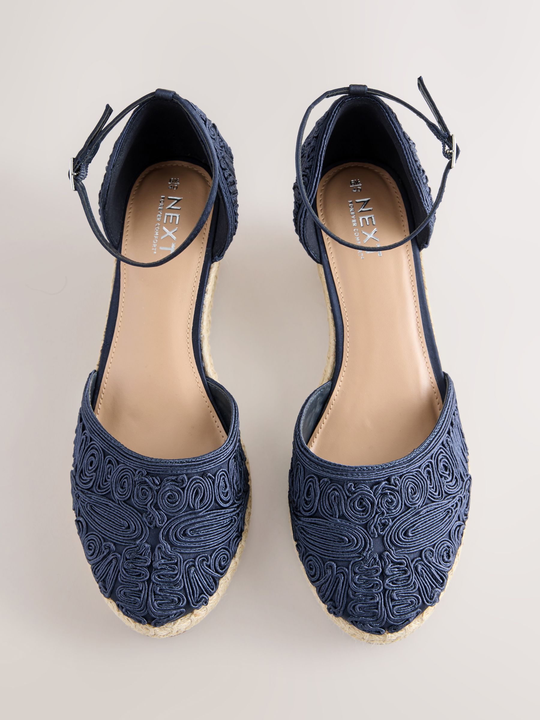 Buy Navy Forever Comfort® Closed Toe Swirl Wedge from Next USA