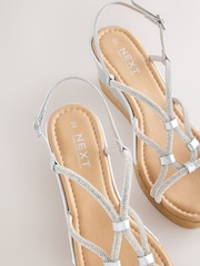 Silver Forever Comfort® Jewelled Wedges - Image 8 of 8